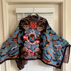 Zara Multicolor Knit Fabric Poncho